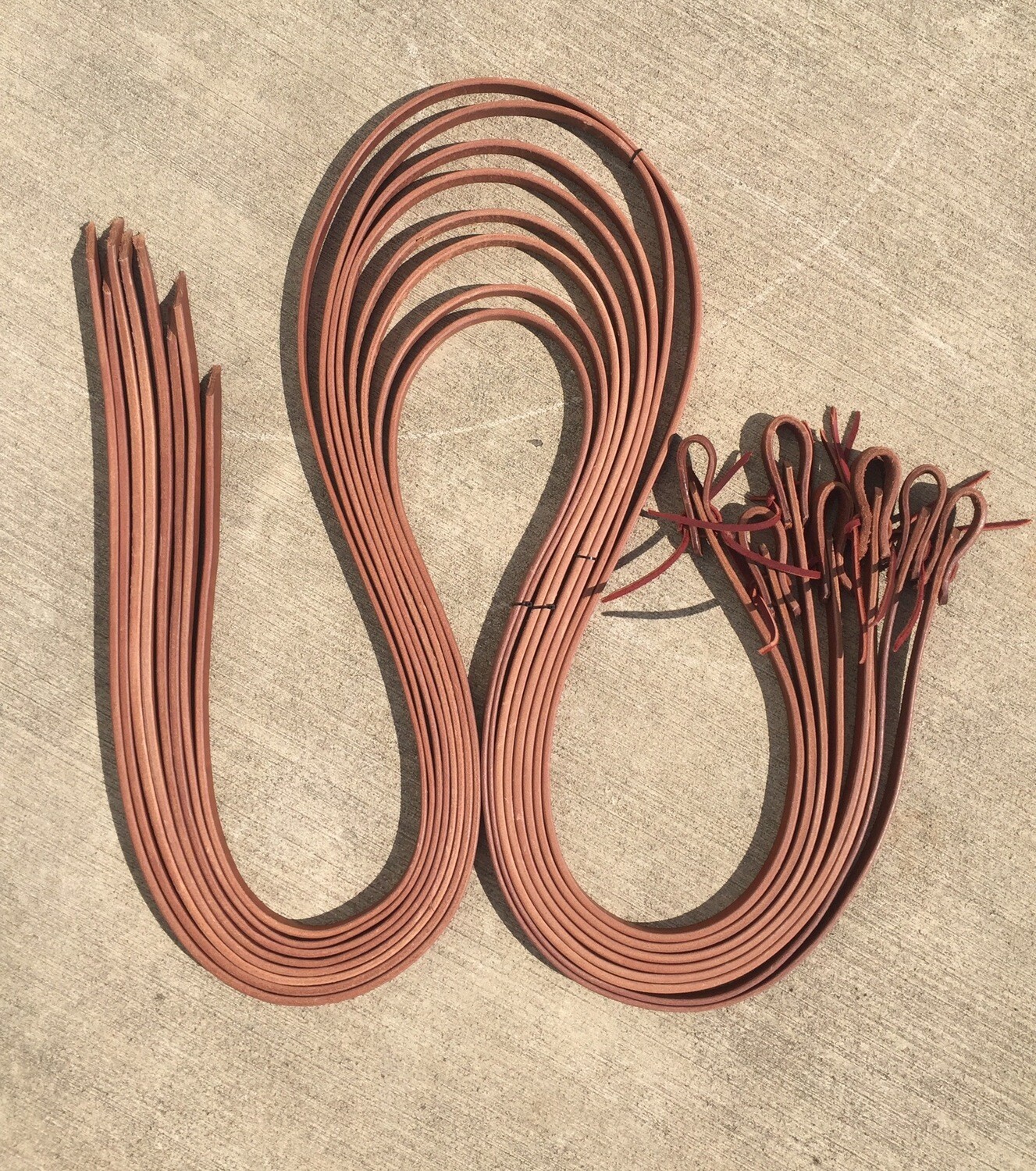 Premium Harness leather split reins in Blonde Finish 8’ Length 5/8” Width