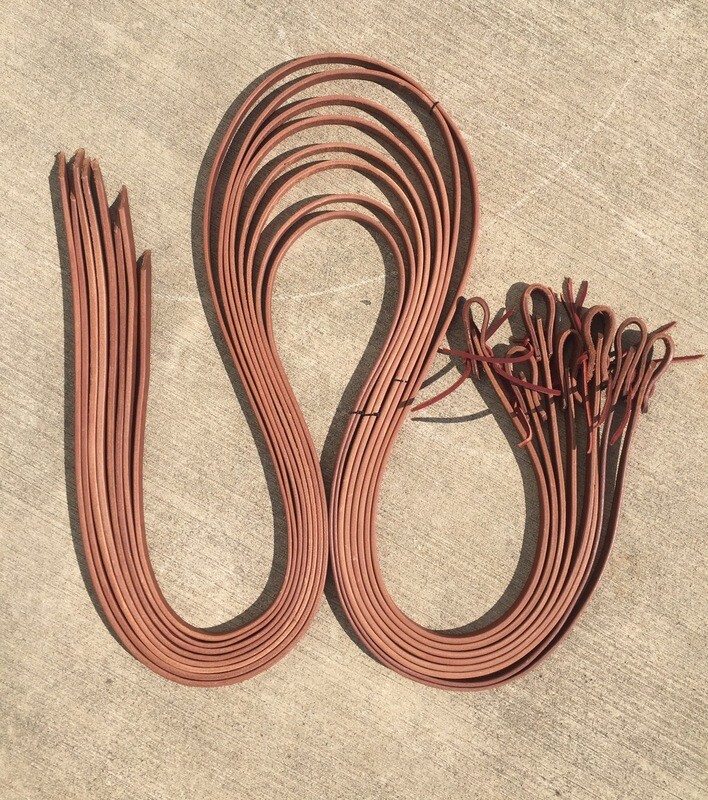Premium Harness leather split reins in Blonde Finish 8’ Length 5/8” Width