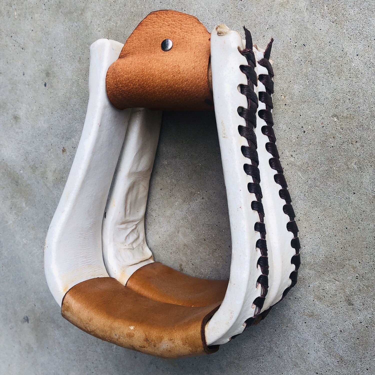 All-Around Stirrups Rawhide with Leather Lacing