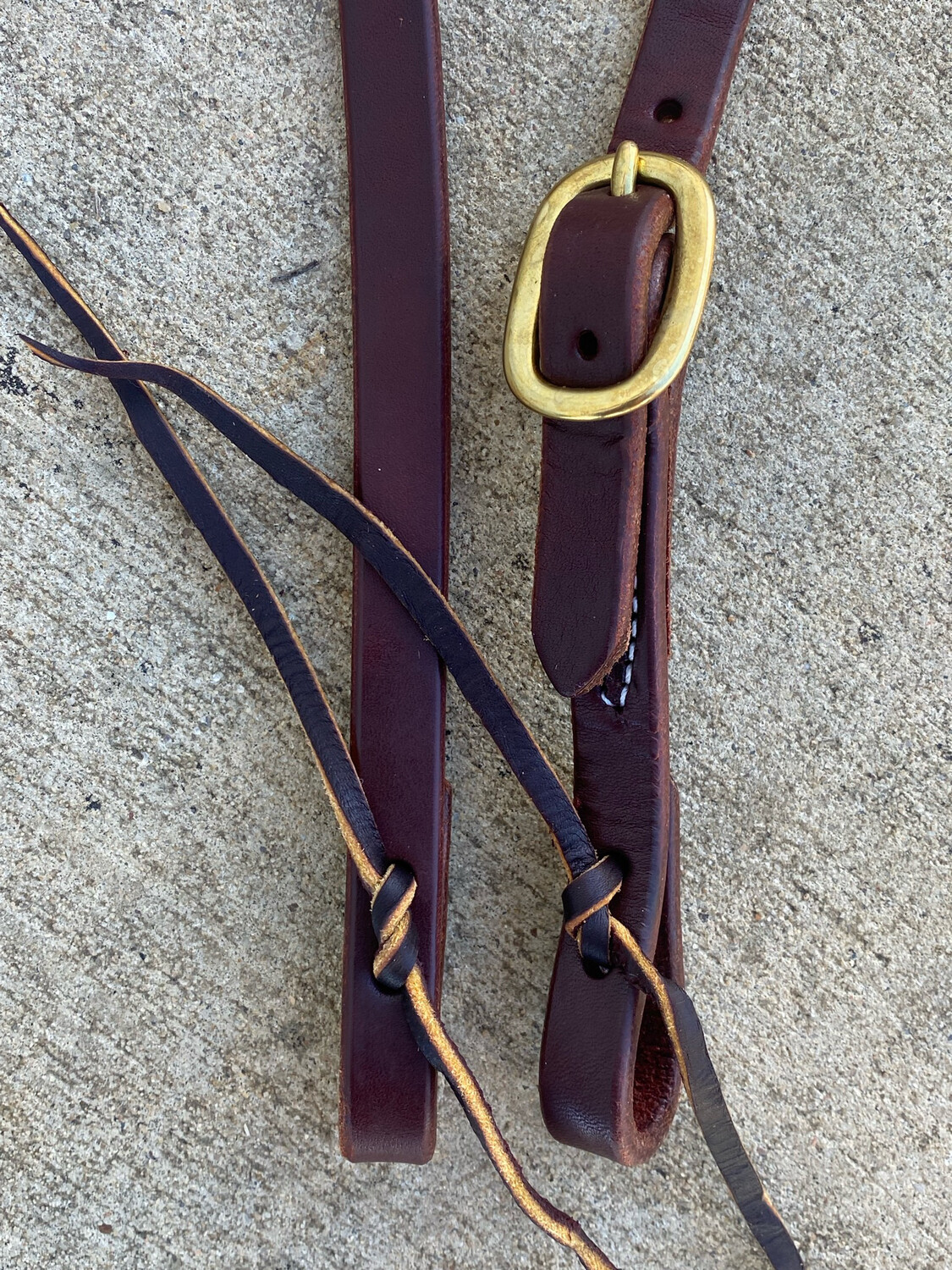 Single Slide Ear Headstall with Single Brass Buckle Hot-Oiled 5/8” Width