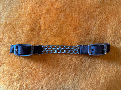 Brown Nylon Curb with Double Row Chain and Two SS Buckles