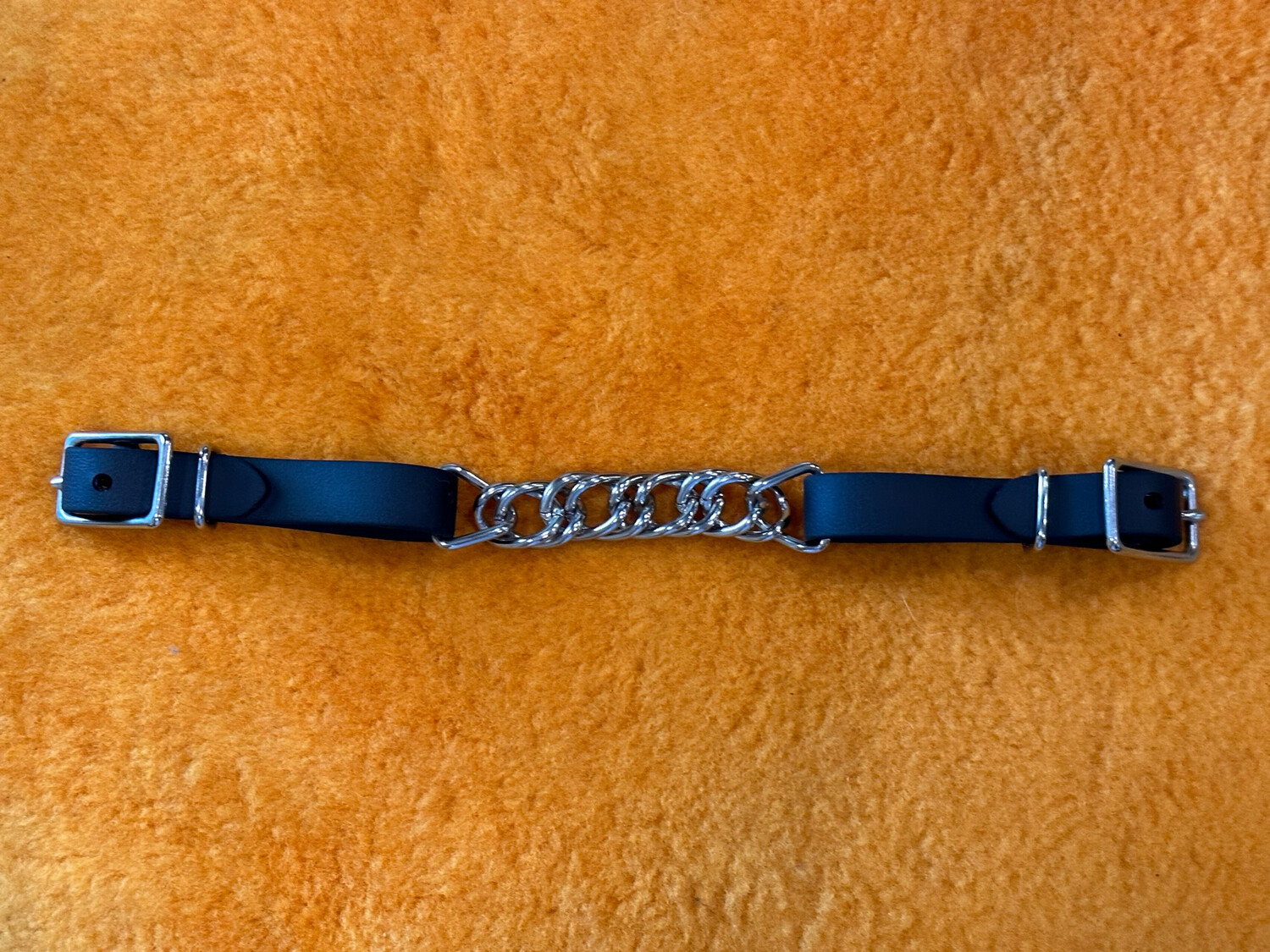 Black BioThane Curb with Single Row Chain and Two SS Buckles