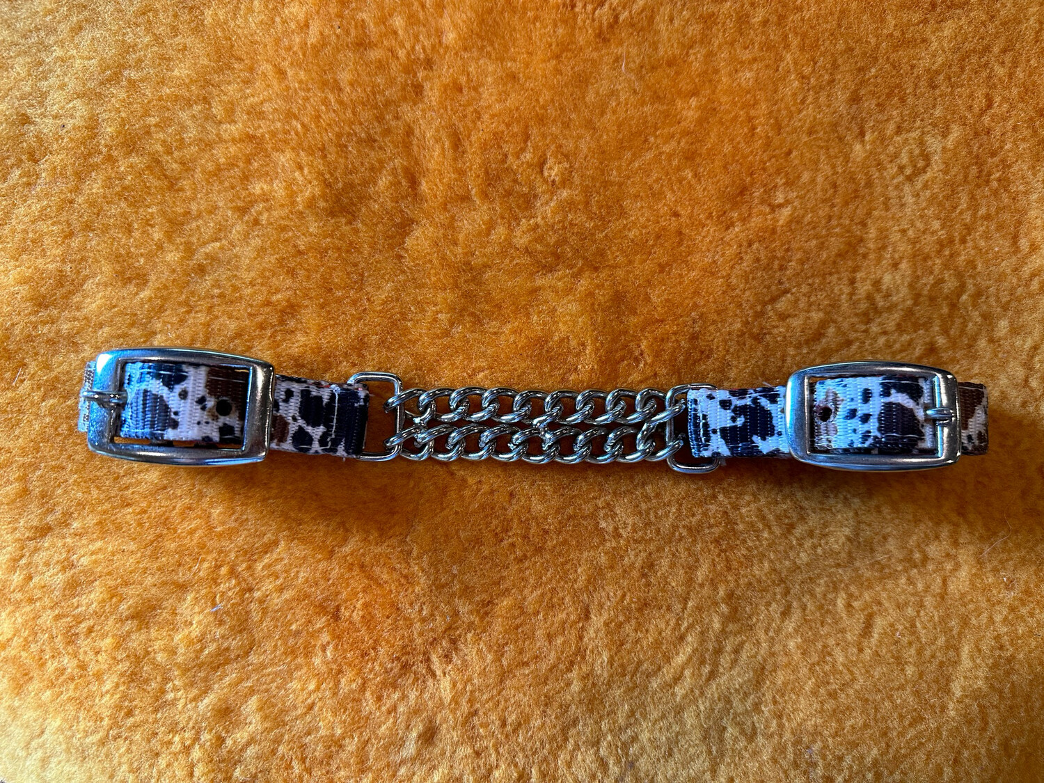Printed Nylon Curb with Double Row Chain and Two SS Buckles