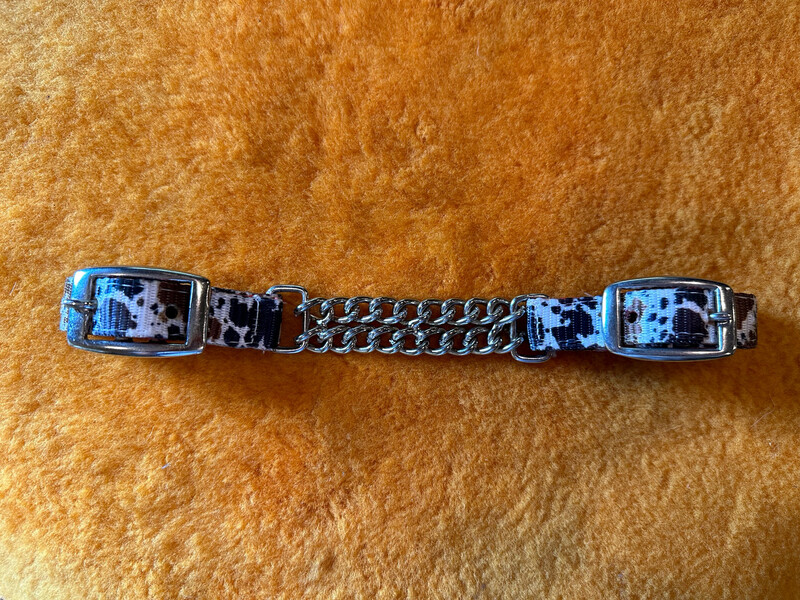 Printed Nylon Curb with Double Row Chain and Two SS Buckles