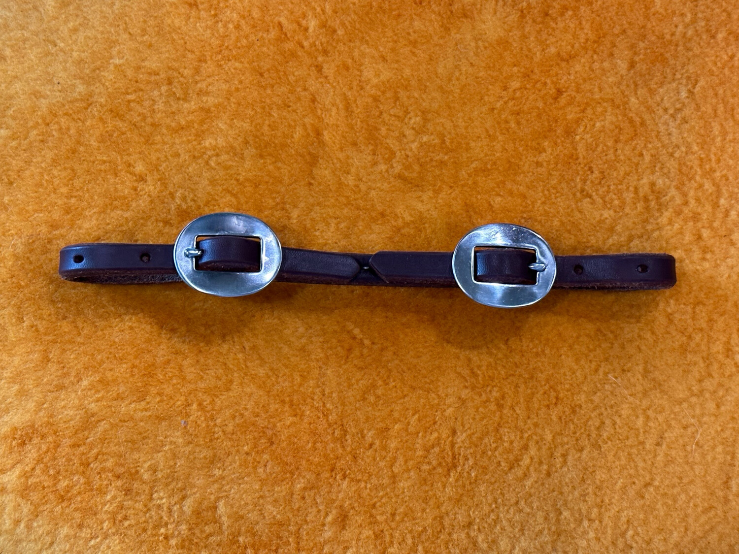 Leather Curb with Two Stainless Steel Buckles