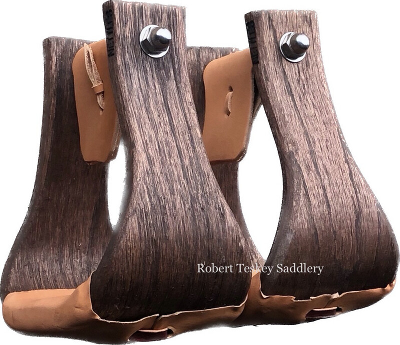 The Chisholm Ronnie Nettles Stirrups with 4- inch Tread Width in Gunstock Finish