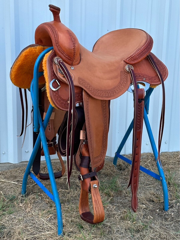 Stuart Rybak Cow Horse Saddle with a 16- inch Slick Out Seat