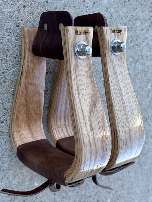 Bell Stirrups in Light Clear Triple Varnish