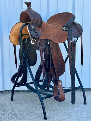 Stuart Rybak Ultra Light Cow Horse Saddle with 7 1/2” Extra Wide Gullet and a 16” Rough Out Seat 080324