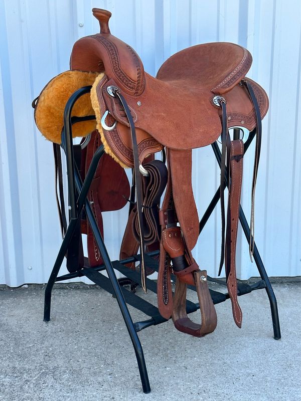 Stuart Rybak Cow Horse Saddle with a 16- inch Rough Out Seat 080324
