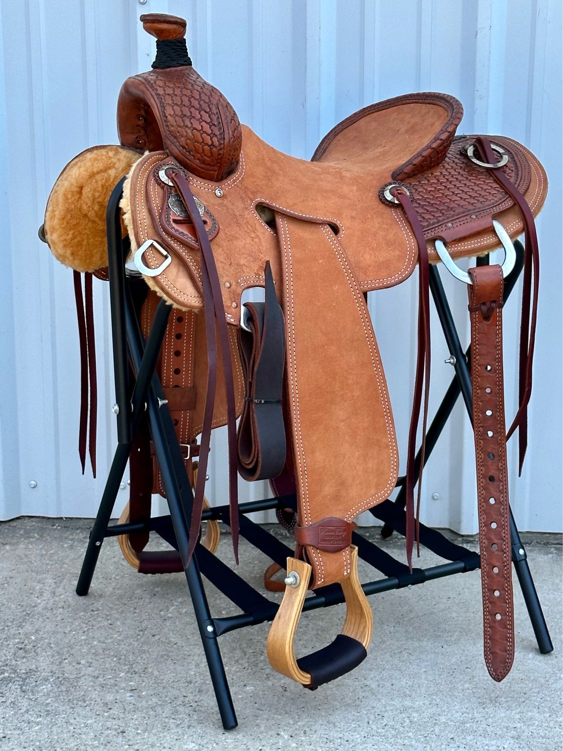 Robert Teskey Elite Strip Down Roping Horse Saddle with a 16- inch Rough Out Seat