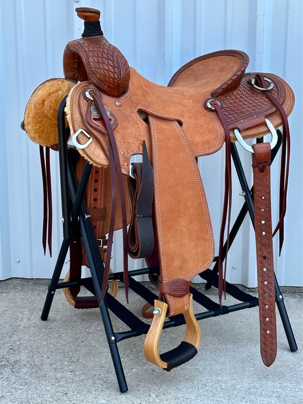 Robert Teskey Elite Strip Down Roping Horse Saddle with a 16- inch Rough Out Seat