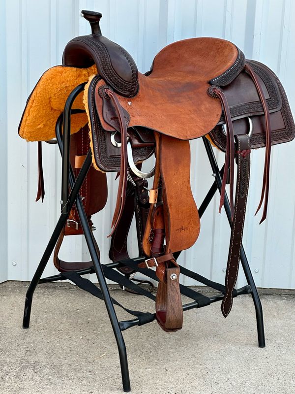 Stuart Rybak Cow Horse Saddle with a 16 1/2- inch Rough Out Seat