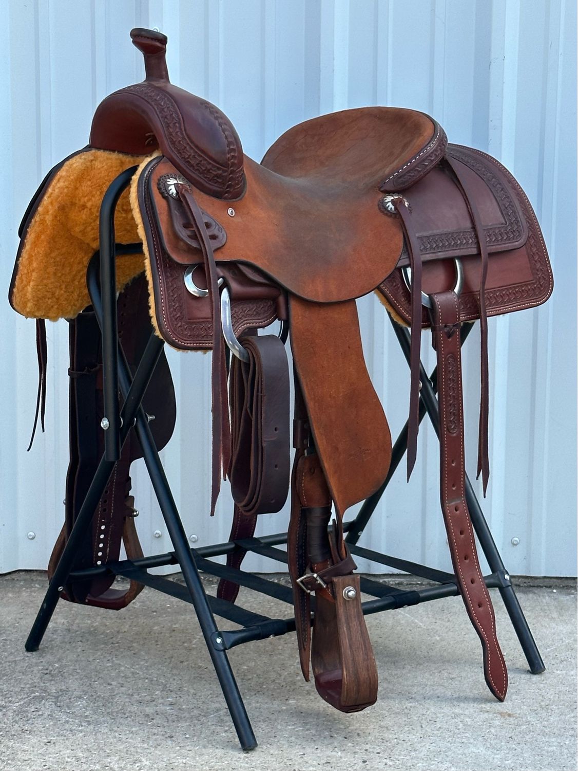 Stuart Rybak Cow Horse Saddle with a 15 1/2- inch Rough Out Seat