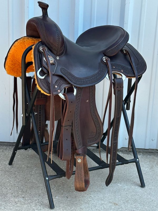 Stuart Rybak Cow Horse Saddle with a 15- inch Slick Out Seat