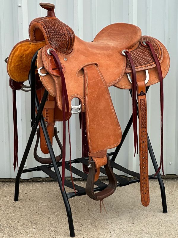 Robert Teskey Western Strip Down Roping Saddle with a 16- inch Rough Out Seat