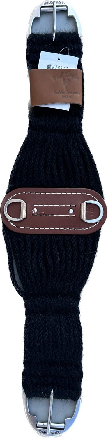 Mustang 100% Mohair Roper Cinch 28- inch Length 27 Strand Black Dual Pro-Roller SS Buckles