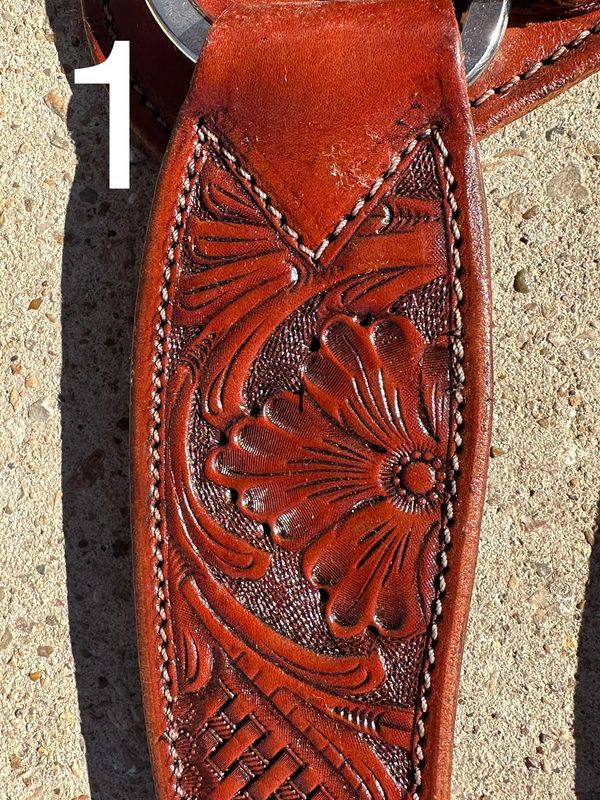 Robert Teskey Fancy Breast Collar with Stainless Steel Hardware Tooled