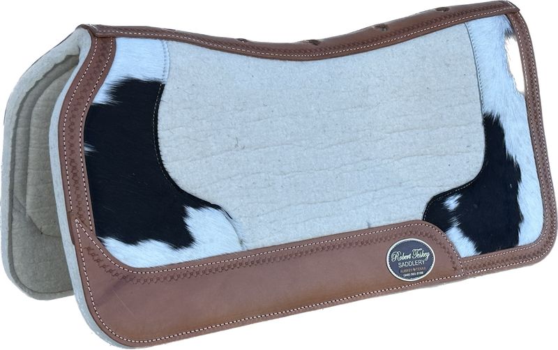 RT Moisture Wicking Felt Pad Contoured 1- inch Thickness with Smooth Wear Leathers And Cow Hide in Off White 1224