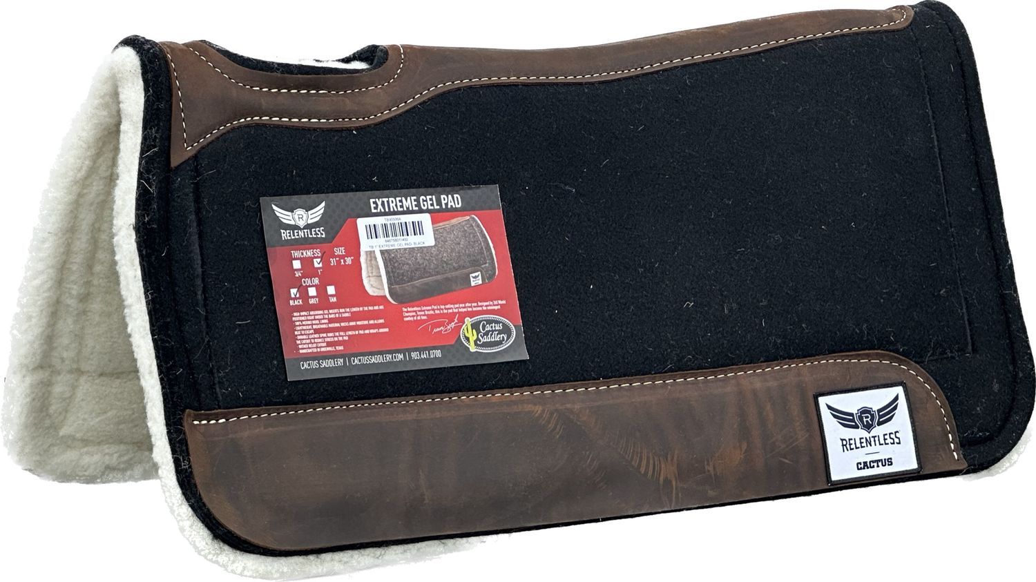 Relentless Felt Top Fleece Bottom Extreme Gel Pad Black