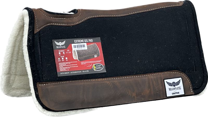 Relentless Felt Top Fleece Bottom Extreme Gel Pad Black