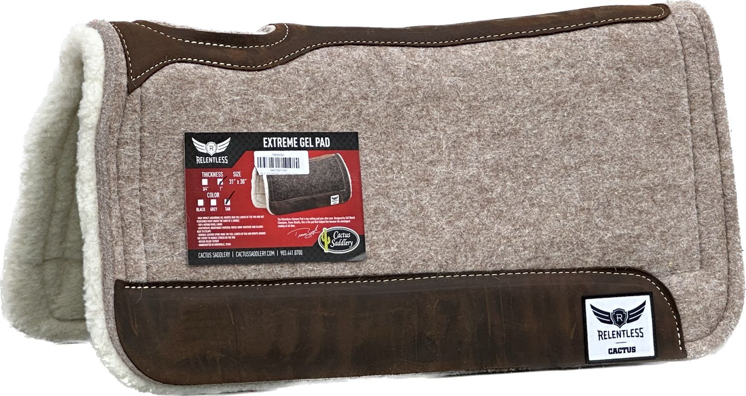 Relentless Felt Top Fleece Bottom Extreme Gel Pad Tan