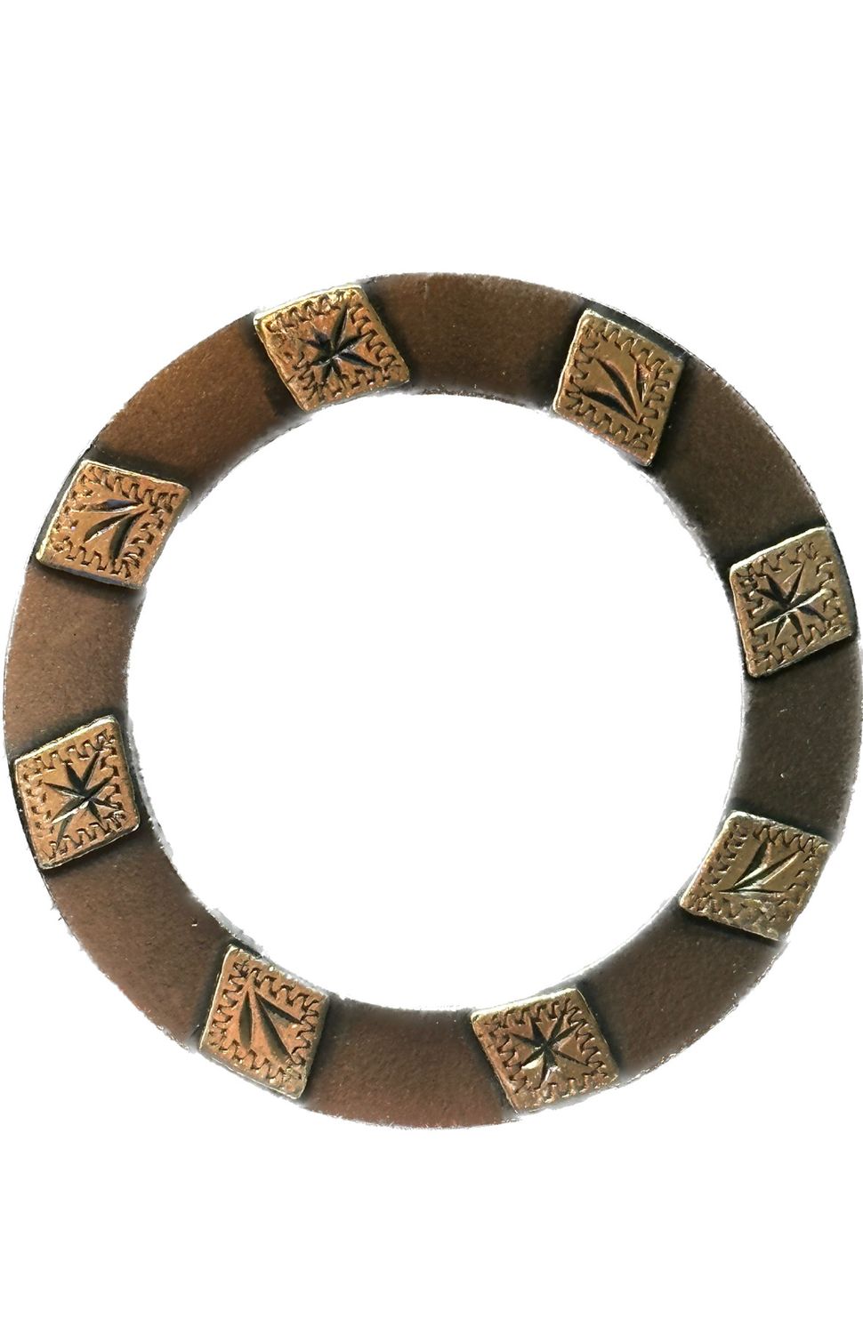 Saddle Ring in Gun Metal Grey with German Silver Trim Eight Bars