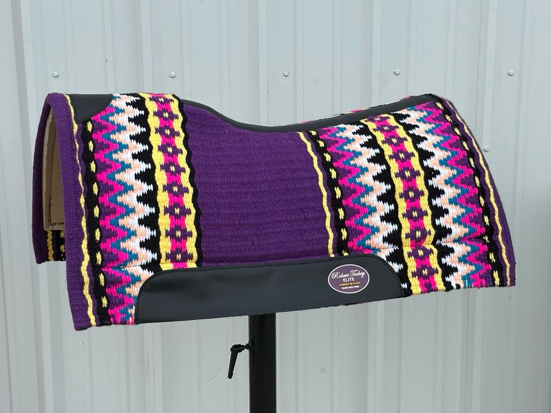 Robert Teskey Elite Wool Top Contoured 1” Memory Felt Bottom Saddle Pad 34”x36” Puple