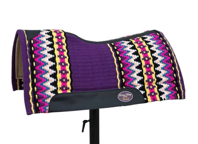 Robert Teskey Elite Wool Top Contoured 1” Memory Felt Bottom Saddle Pad 34”x36” Puple