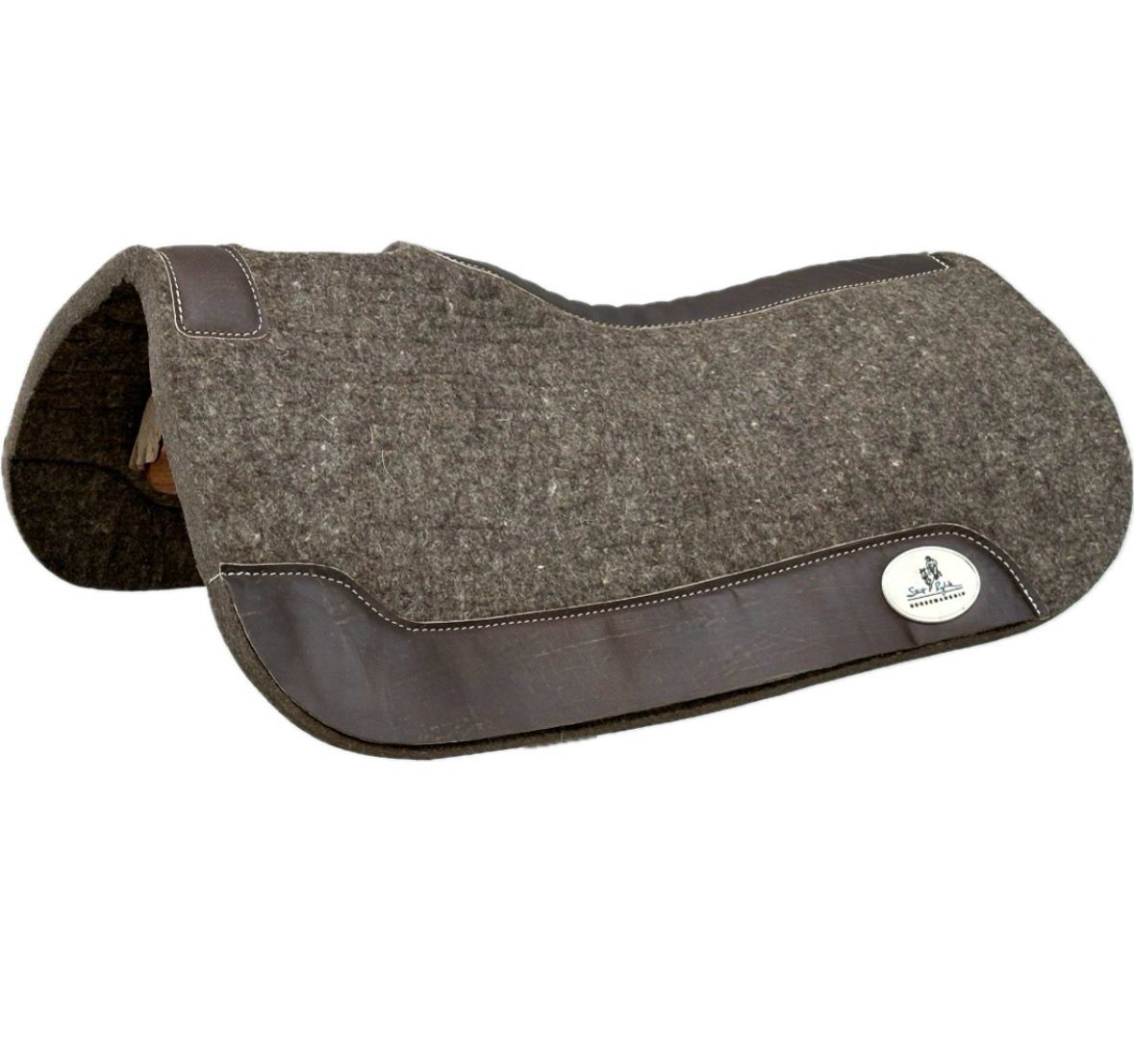 Stuart Rybak 3/4” Width Extra Plush Soft Wool Pad with Brown Contoured Leather Spine and Wear Leathers