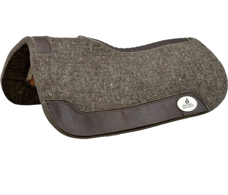 Stuart Rybak 1/2” Width Extra Plush Soft Wool Pad with Brown Contoured Leather Spine and Wear Leathers