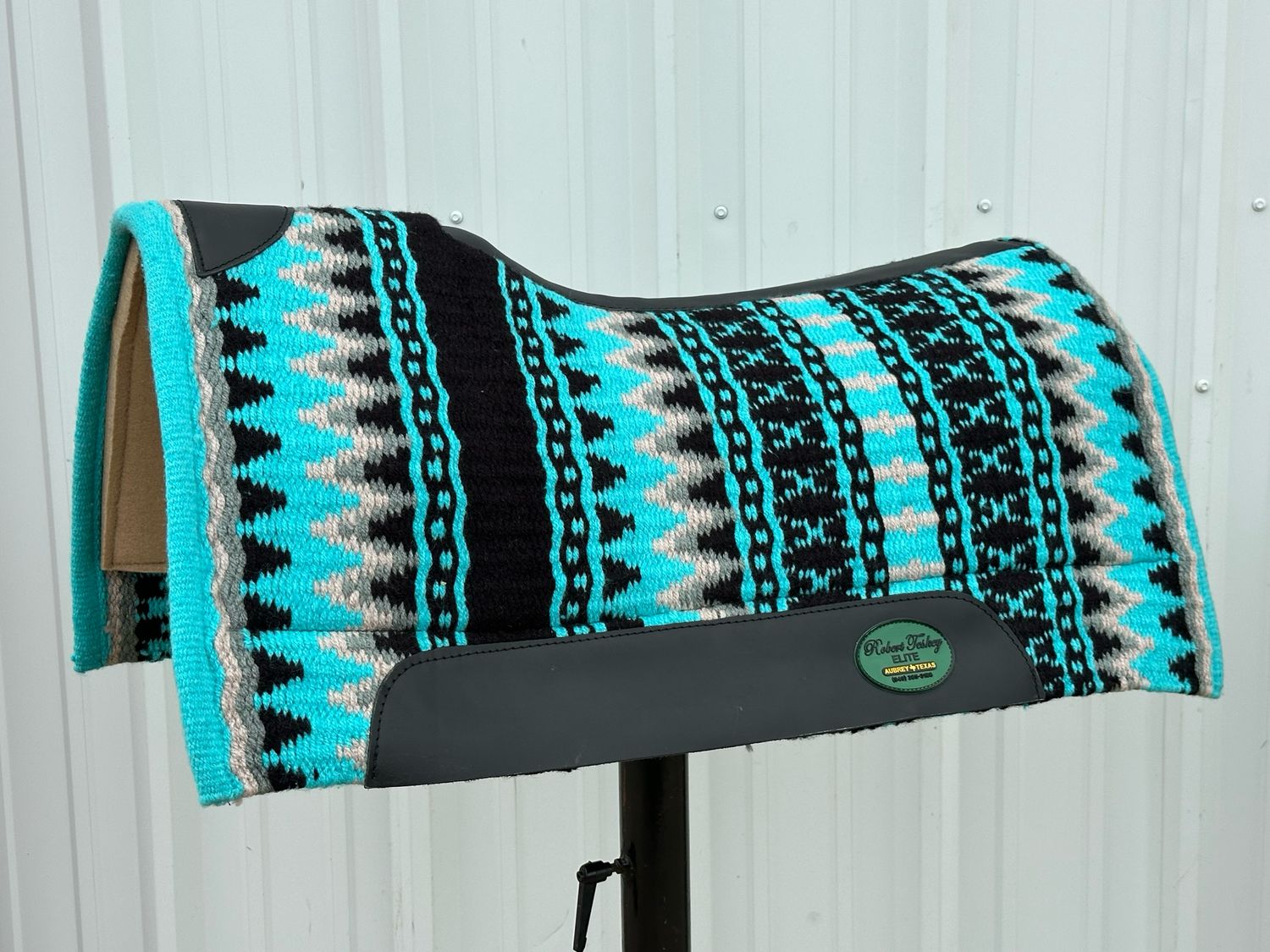 Robert Teskey Elite Wool Top Contoured 1” Memory Felt Bottom Saddle Pad 34”x36” Turqoise