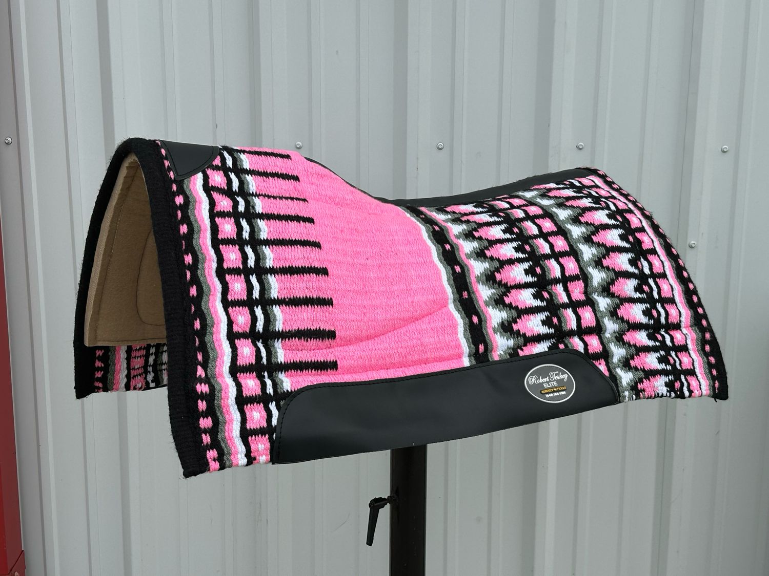 Robert Teskey Elite Wool Top Contoured 1” Memory Felt Bottom Saddle Pad 34”x36” Neon Pink