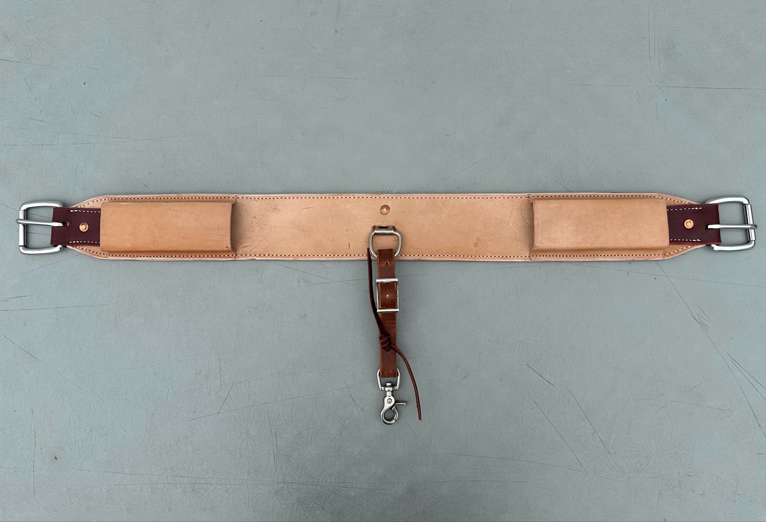Back Flank Rough Out with Latigo Cinch Connector Strap Light Finish