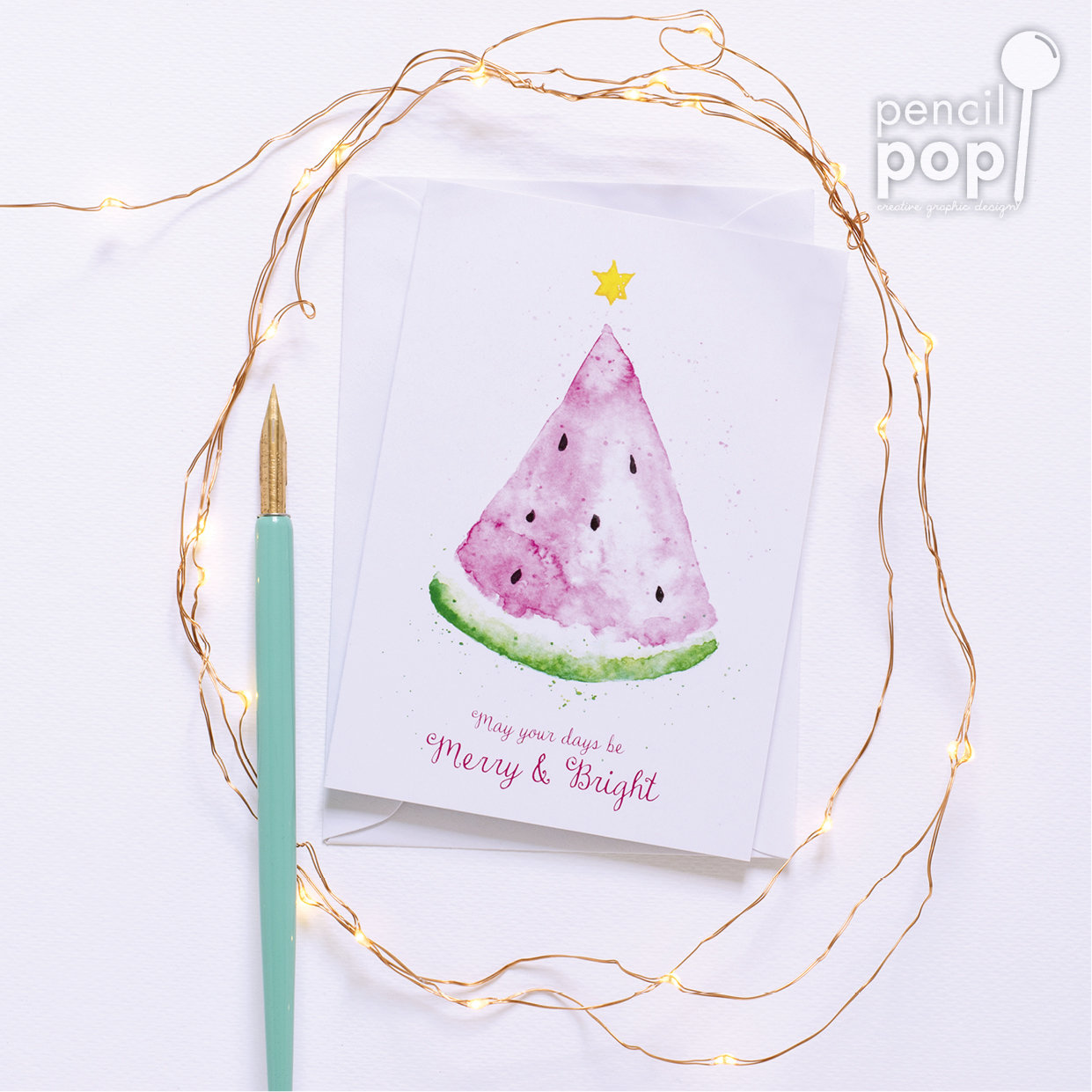 Greeting Card - Watermelon Christmas Tree