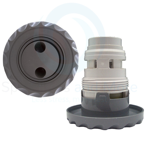 Poly Jet Twin Roto Gray Deluxe Scalloped 3-3/8&quot; Face | Water Way