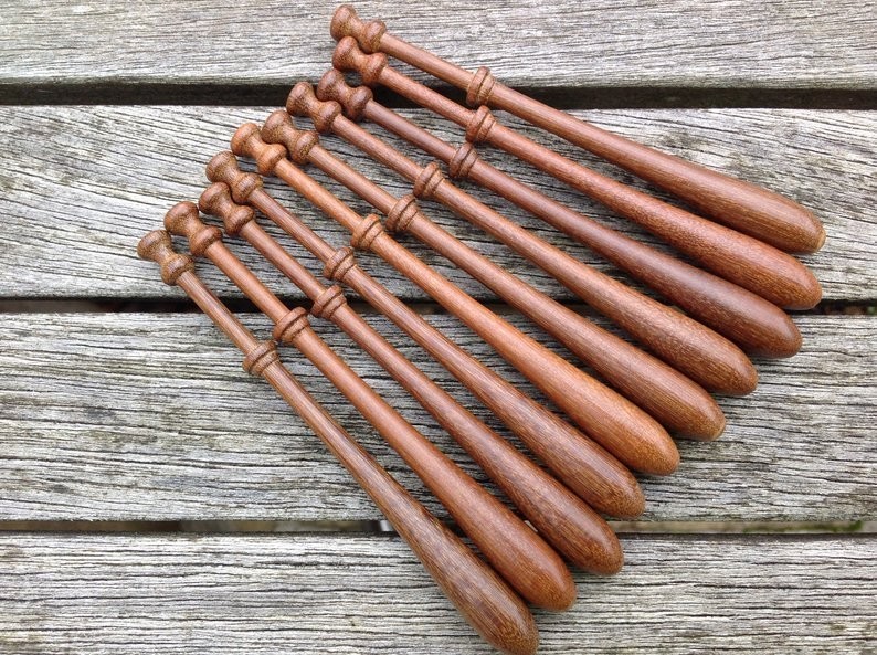 Bayeux Brazilian Walnut (Ipe) Lace Bobbins - Pack of ten