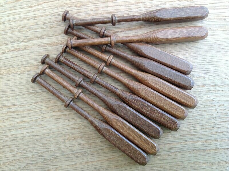 Square (Short) Brazilian Walnut (Ipe) Lace Bobbins - Pack of ten