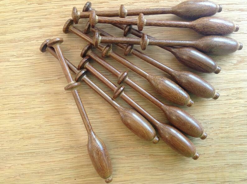 Bruge Brazilian Walnut (Ipe) Lace Bobbins - Pack of ten