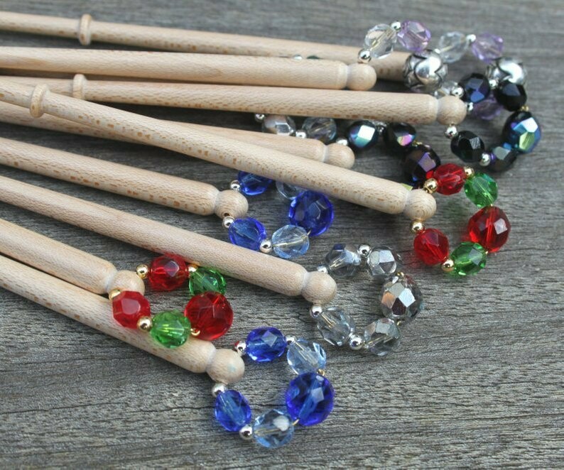 Midland Maple Spangled Lace Bobbins - pack of ten
