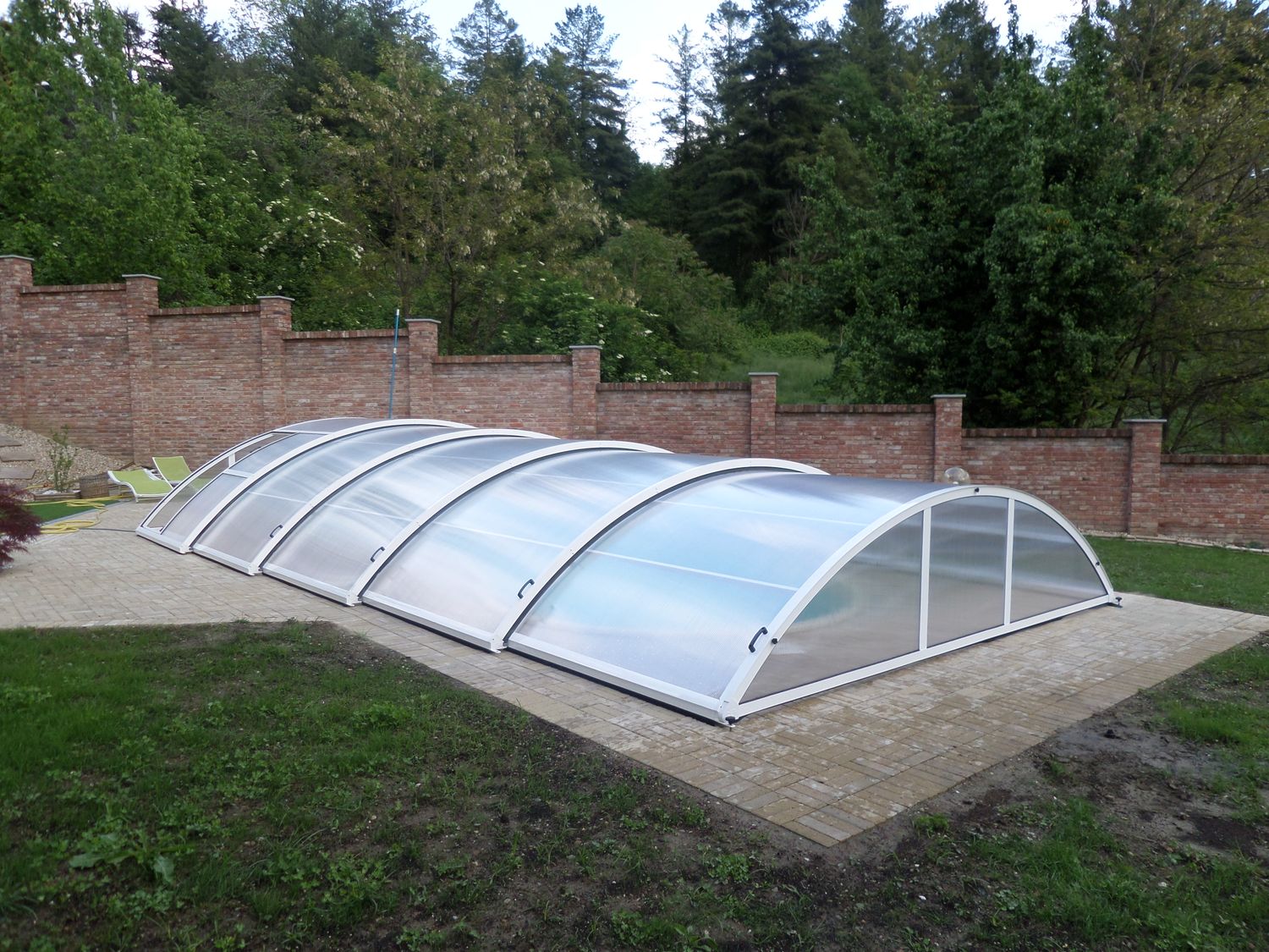 Copertura telescopica per piscina 5x10 metri -  Azzurra