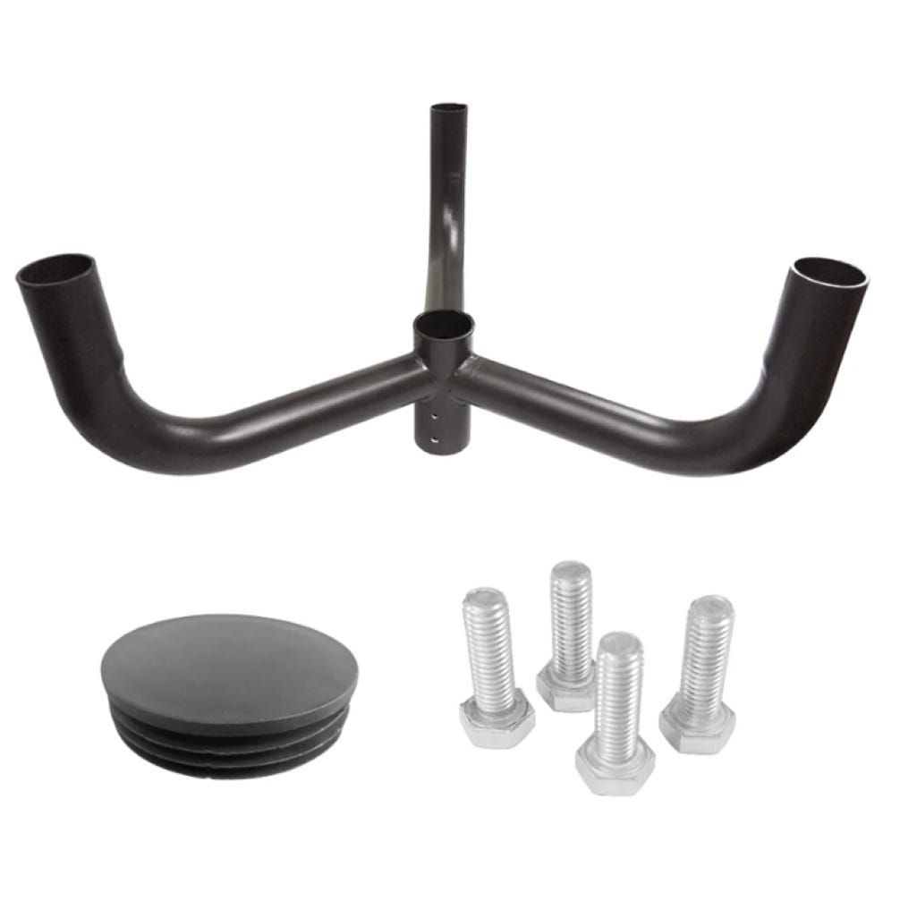Triple Tenon 120 Degree for Square and Round Steel Poles can be Adjusted Horizontially  (Round Pole Requires Tenon Top Mount sold separately) MAX EPA: 1.5