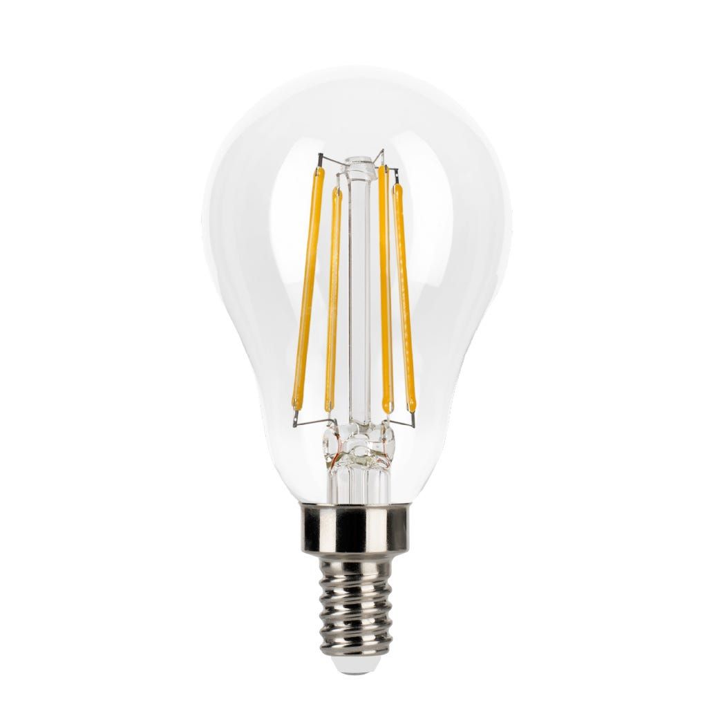 LED Filament A15 Bulb Candelabra (E12) Base 2700K 5W 450 Lumens (40W Equiv) Clear Dimmable T20 Gen-4 LED Filament A15 Bulb Candelabra (E12) Base 2700K 5W 450 Lumens (40W Equiv) Clear Dimmable T20 Gen-4