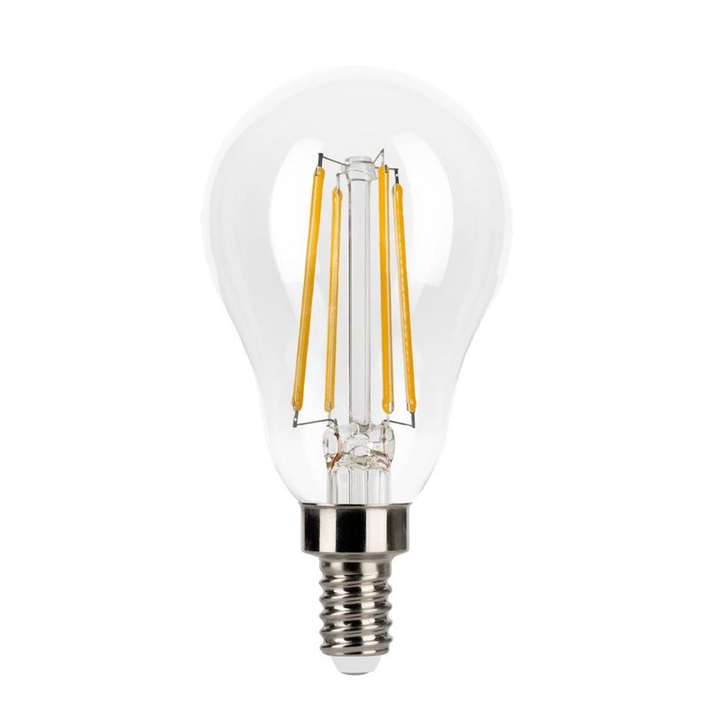 LED Filament A15 Bulb Candelabra (E12) Base 2700K 5W 450 Lumens (40W Equiv) Clear Dimmable T20 Gen-4