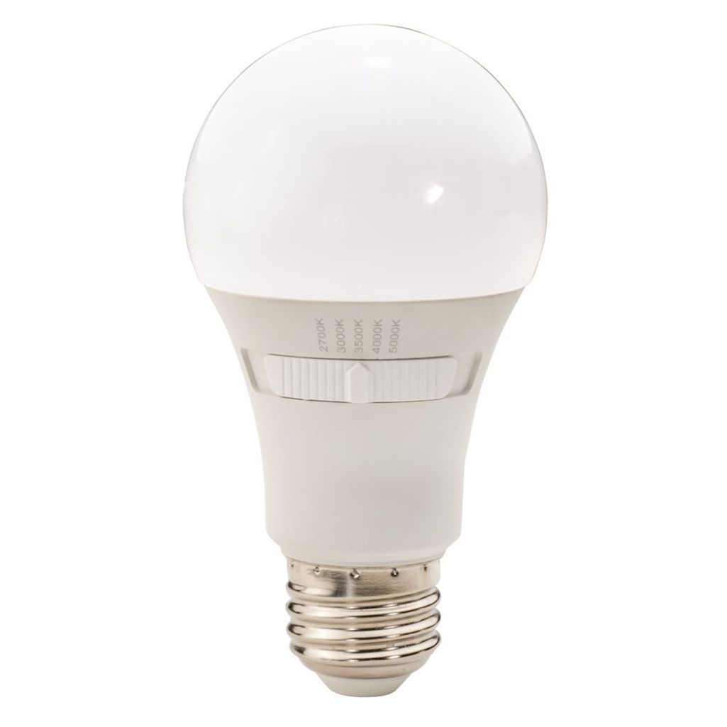 Topaz LED A19 5-CCT Selectable 9W 800lm 60W-EQ E26 Base frosted Dimmable 80 CRI 15000hrs Topaz LED A19 5-CCT Selectable 9W 800lm 60W-EQ E26 Base frosted Dimmable 80 CRI 15000hrs