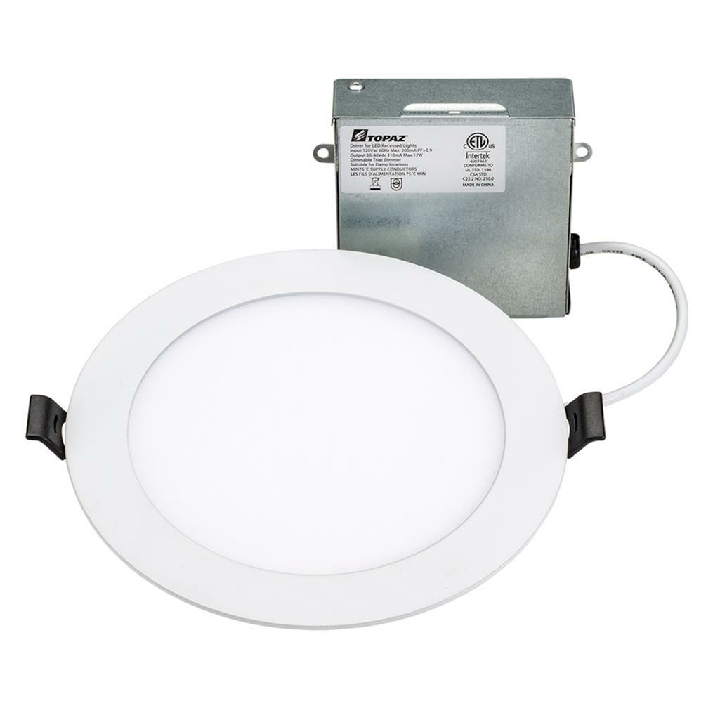 Topaz 6in Canless Recessed Downlight 9.5W 830lm 5-CCT Select 120V 65W-Equiv