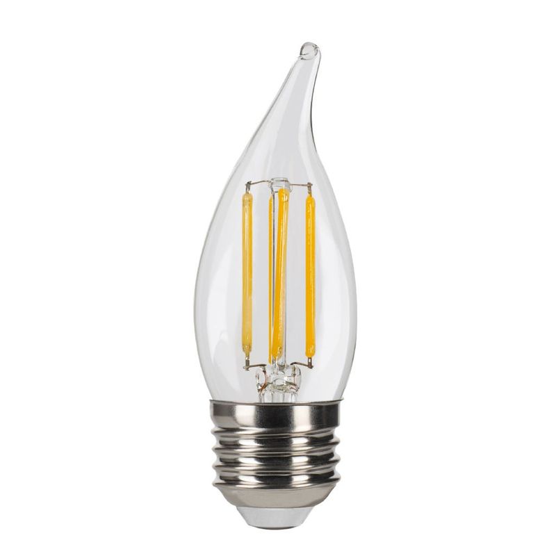 LED Filament Flame Tip CA11 Bulb Medium (E26) Base 2700K 5.5W 500 Lumens (60W Equiv) Clear Dimmable T20/T24 Gen-4