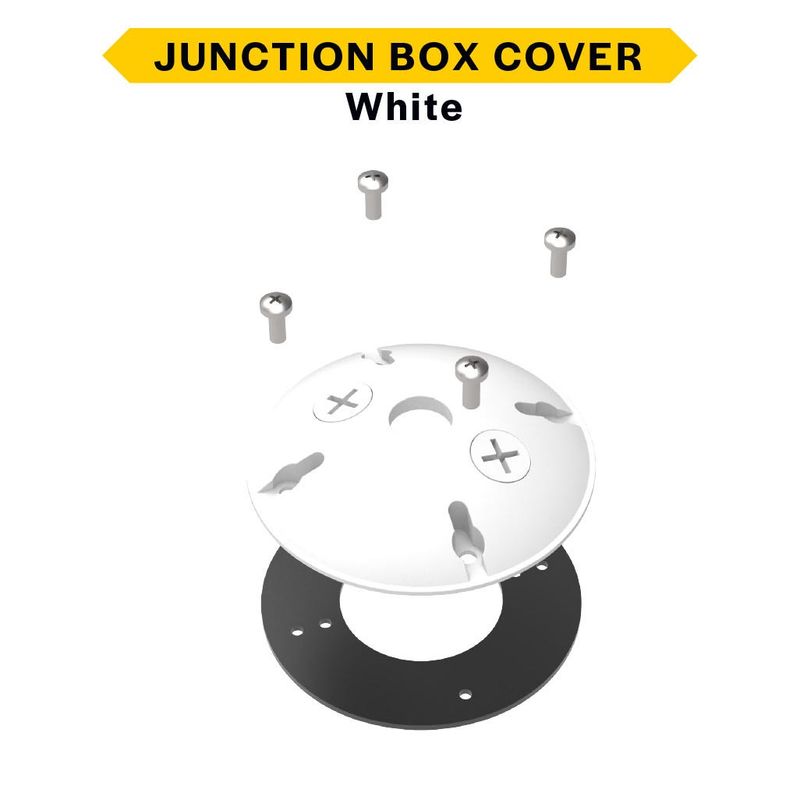 Junction Box Cover White with EPDM form 2 Plugs 4 Screws for J-Box MBUL-JB-WH