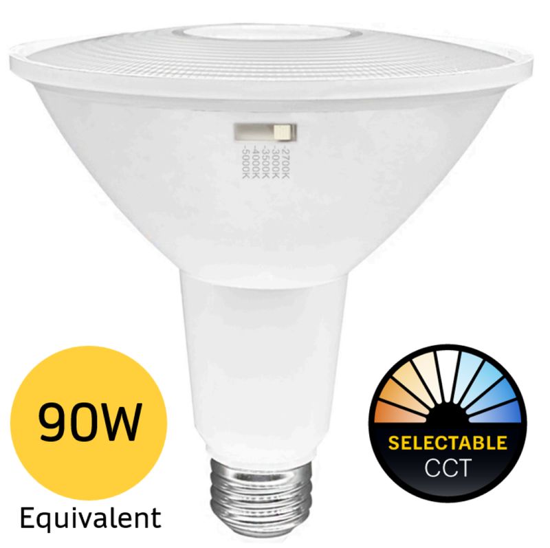LED PAR38 Flood (40D) Color Selectable 2700K-5000K 13W 1100 Lumens (90W Equiv) Dimmable T20