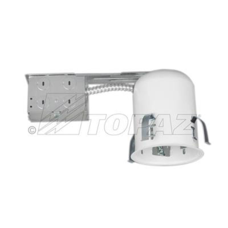 Topaz Remodel Housing-Can 4in Line Voltage Non-IC AT (Airtight) with Junction Box with clips to secure to ceiling 120V E26 Base Socket (sold in Multiples of 6) Topaz Remodel Housing-Can 4in Line Voltage Non-IC AT (Airtight) with Junction Box with clips to secure to ceiling 120V E26 Base Socket (sold in Multiples of 6)
